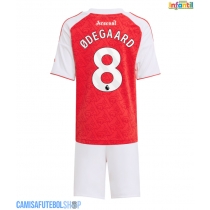 Camisa de time de futebol Arsenal Martin Odegaard #8 Replicas 1º Equipamento Infantil 2025-26 Manga Curta (+ Calças curtas)